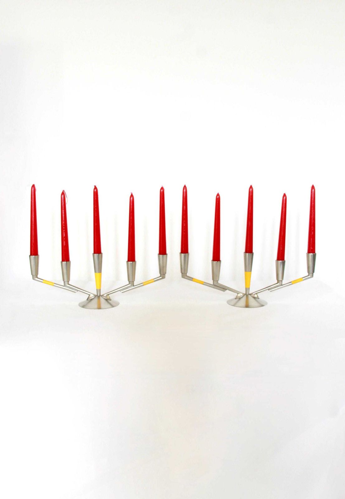 Jos, Midcentury Vintage Scandinavian Design Candle Holders, Set Of 2, Made In Holland, 1960s