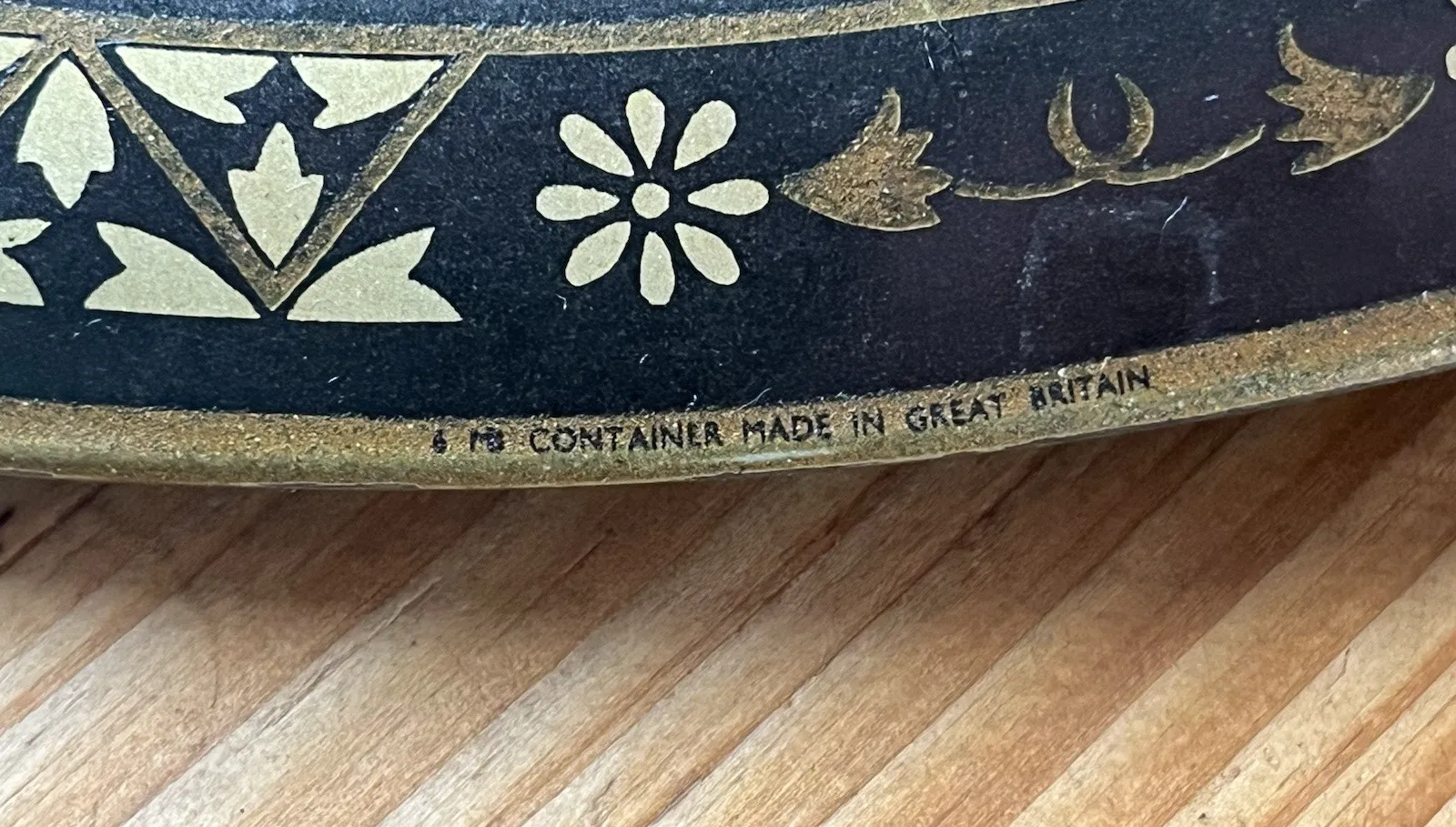 photo buy Vintage 50's British 6mb Tea Sweet Tin Box Chinoiserie Oriental Japonisme Pagoda