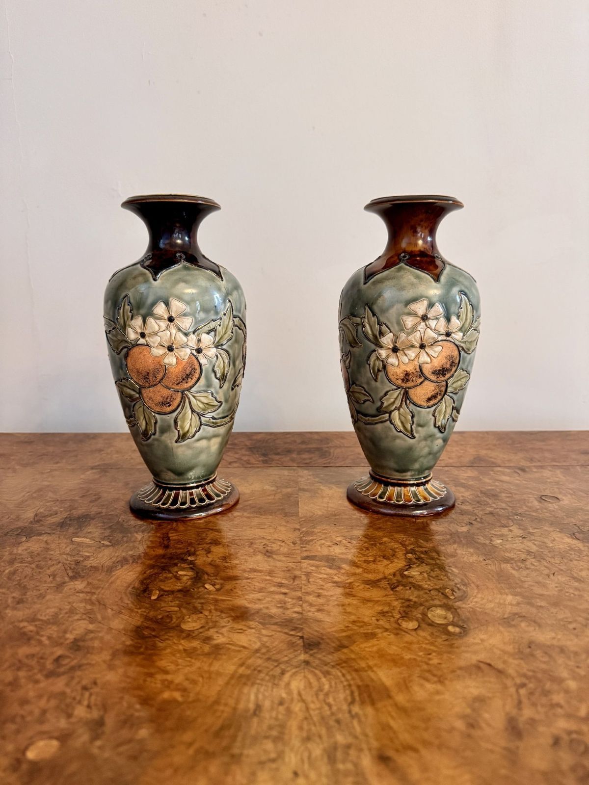 Fantastic Quality Pair Of Doulton Lambeth Vases By Eliza Simmance photo for sale