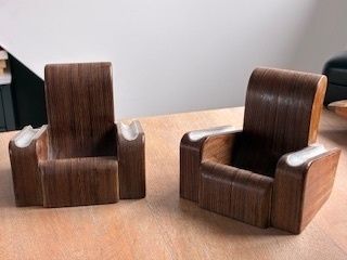 Ashtrays Pair Mid Century Art Deco photo furniture