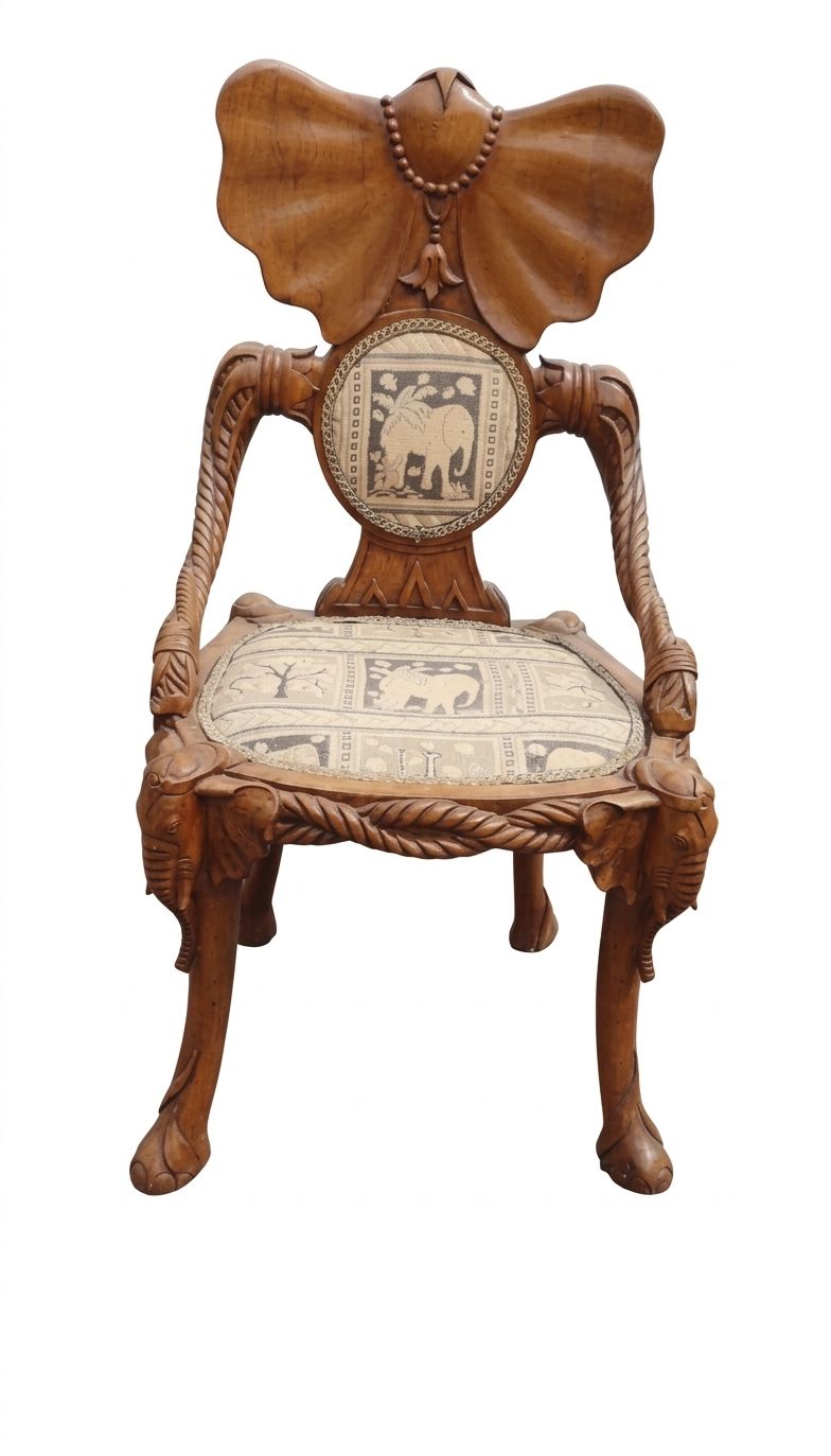 Elephant Chairs Hand Carved In Tropical Wood photo for sale