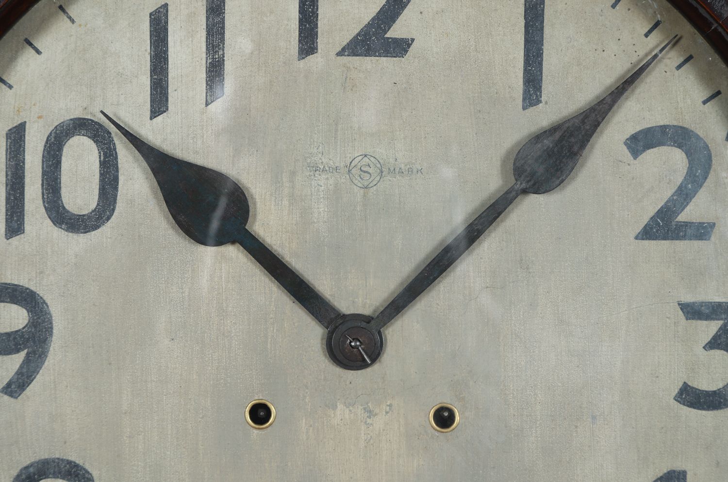 Large Antique Japanese 20" Mahogany Trademark Railway Station / School Wall Clock (Chiming / Striking) photo furniture