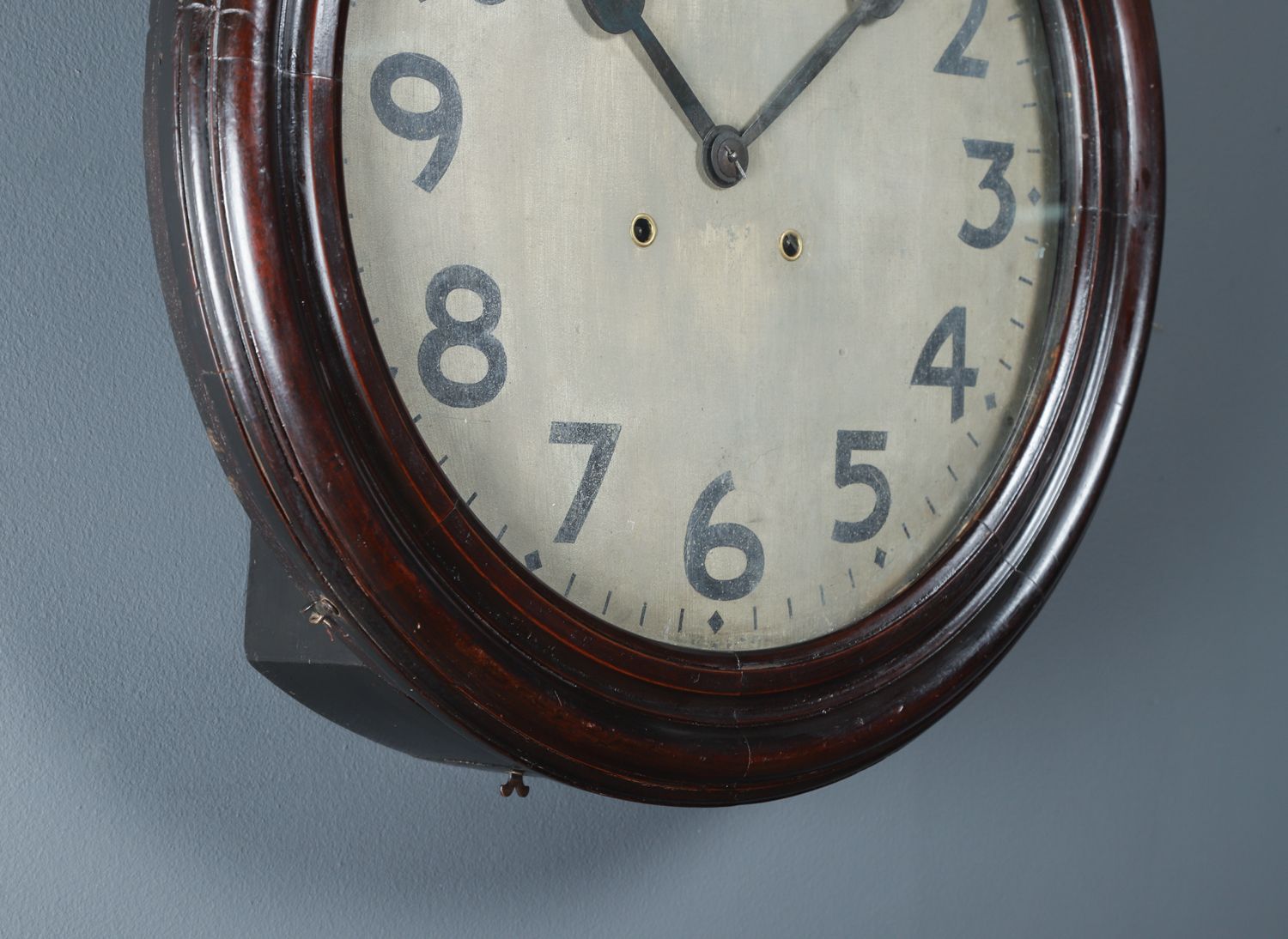 Large Antique Japanese 20" Mahogany Trademark Railway Station / School Wall Clock (Chiming / Striking) photo vinterior