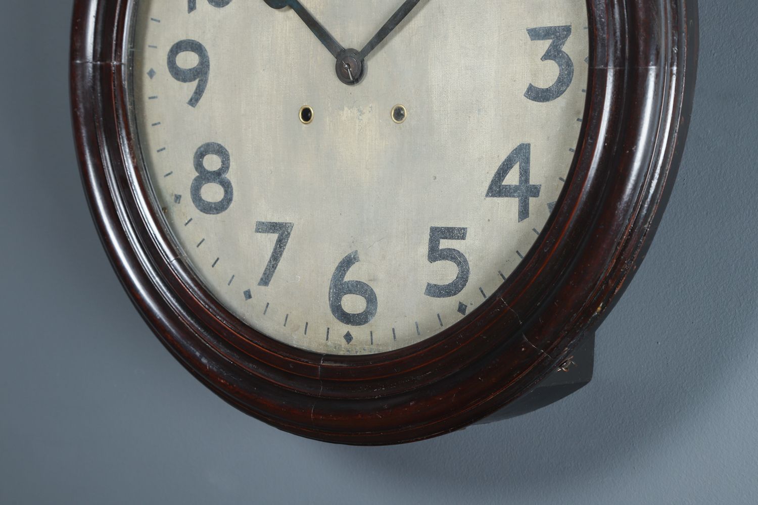 Home Decor Large Antique Japanese 20" Mahogany Trademark Railway Station / School Wall Clock (Chiming / Striking) photo