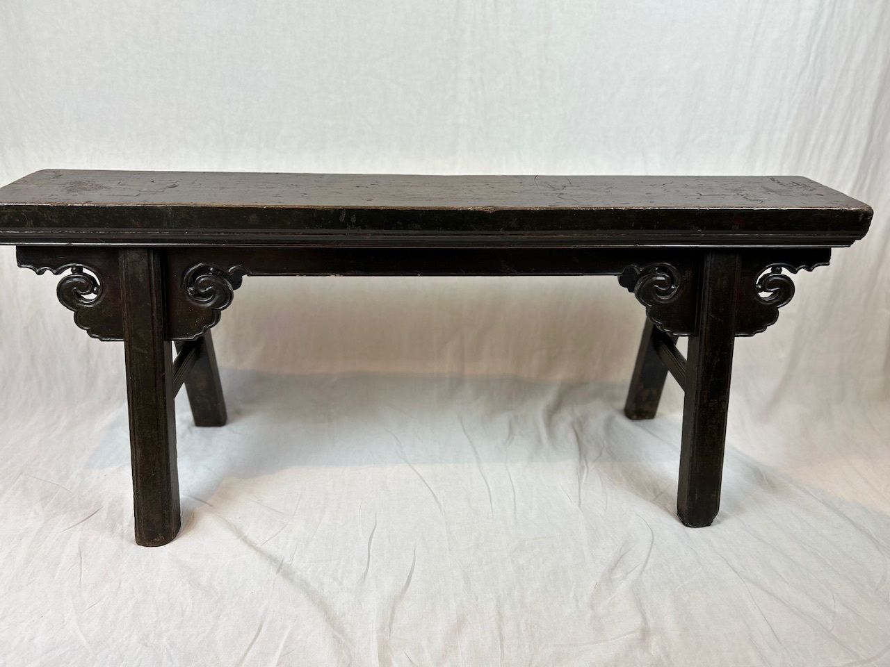 Antique Chinese Wooden Bench, 19th Century