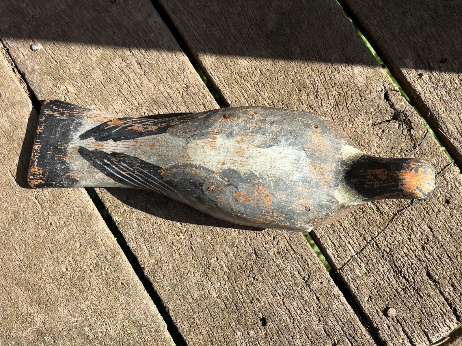 Vintage Wooden Pigeon Decoy H Trulock & Harriss Folk Art Dove Birds. 1950's photo vinterior