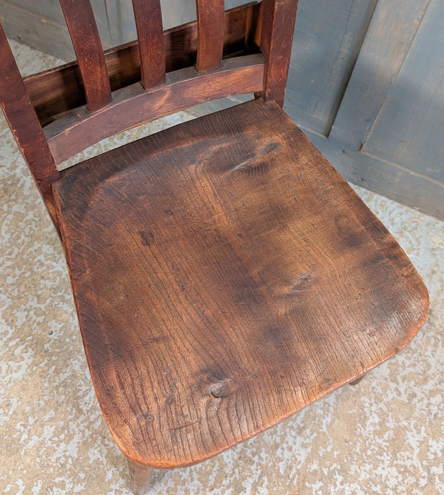 1920’s Vintage Medium To Dark Colour Slat Back Church Chapel Chairs photo 78.0