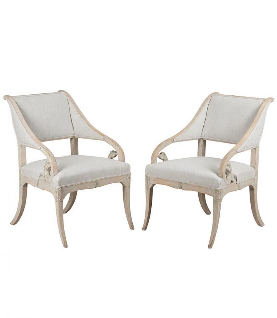 Pair Of 19th Century Period Gustavian Armchairs Made In Stockholm photo furniture
