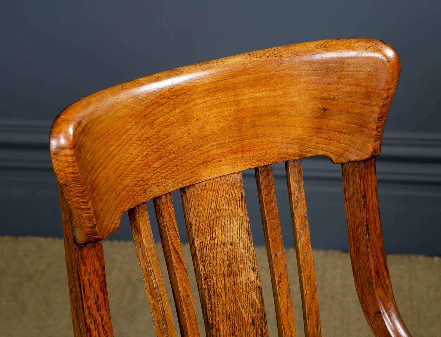 Antique English George V Oak & Green Leather Revolving Office Chair (Circa 1920) photo 975.0