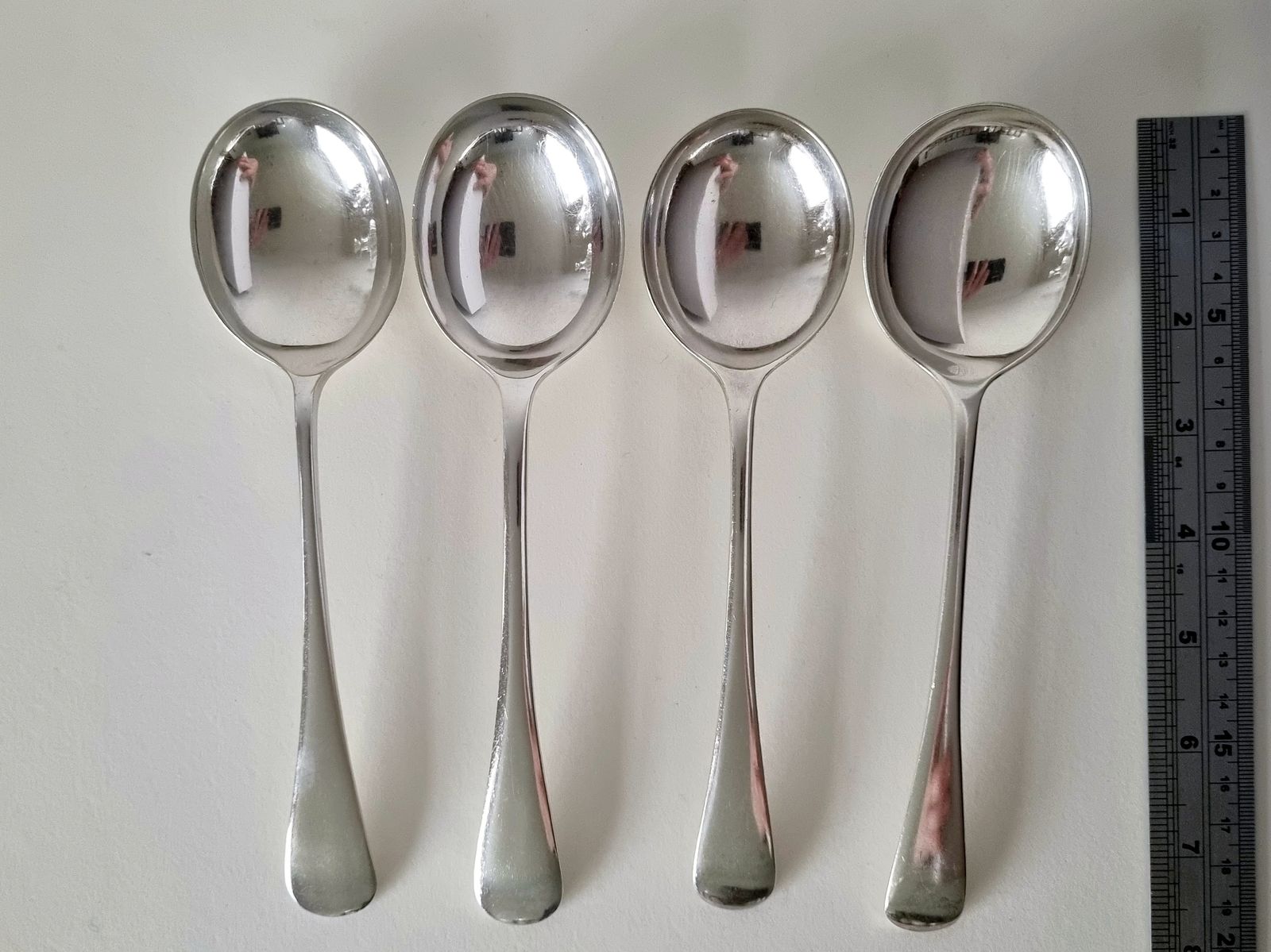 Vintage Silverplate Soup Spoons Set, Mismatched Epns Flatware, Sheffield photo for sale