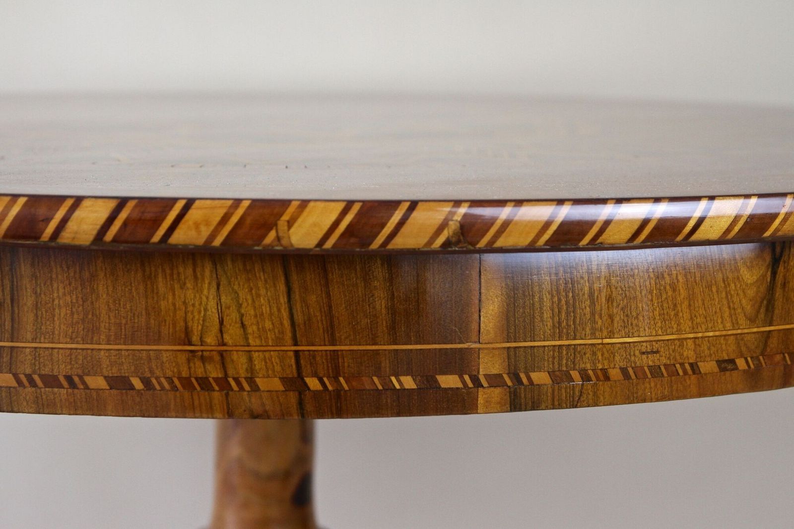 19th Century Biedermeier Round Coffee Table With Marquetry Works, At Ca. 1860 photo buy