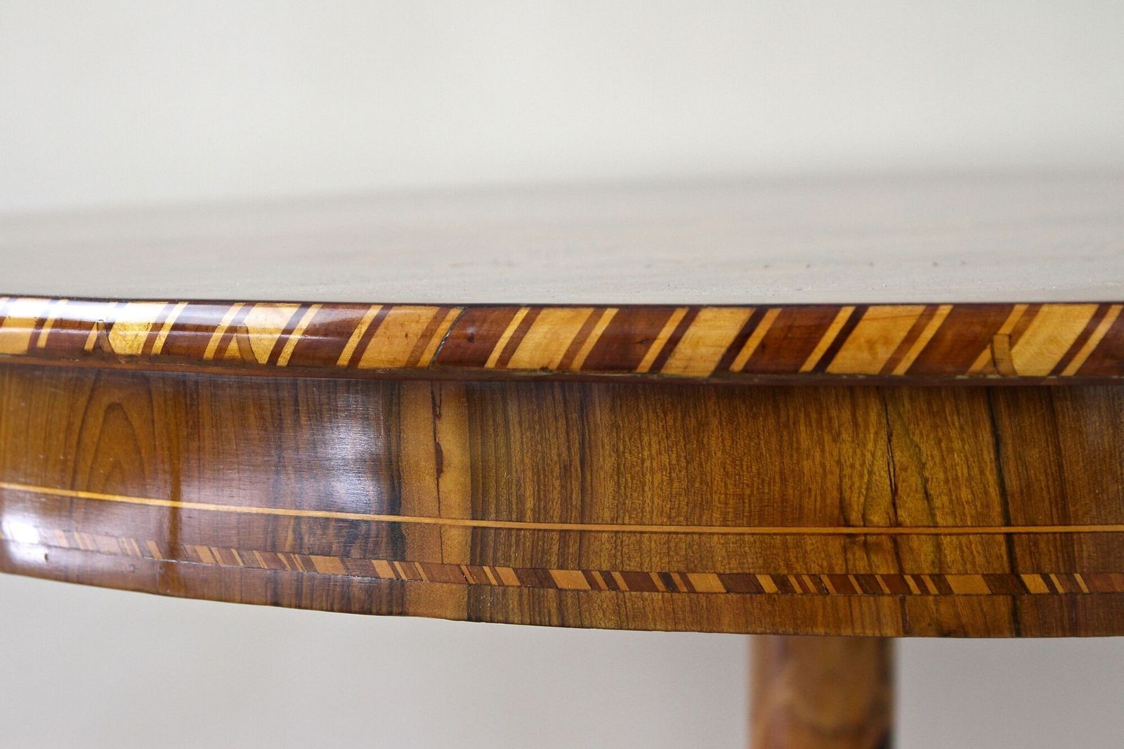 photo furniture 19th Century Biedermeier Round Coffee Table With Marquetry Works, At Ca. 1860