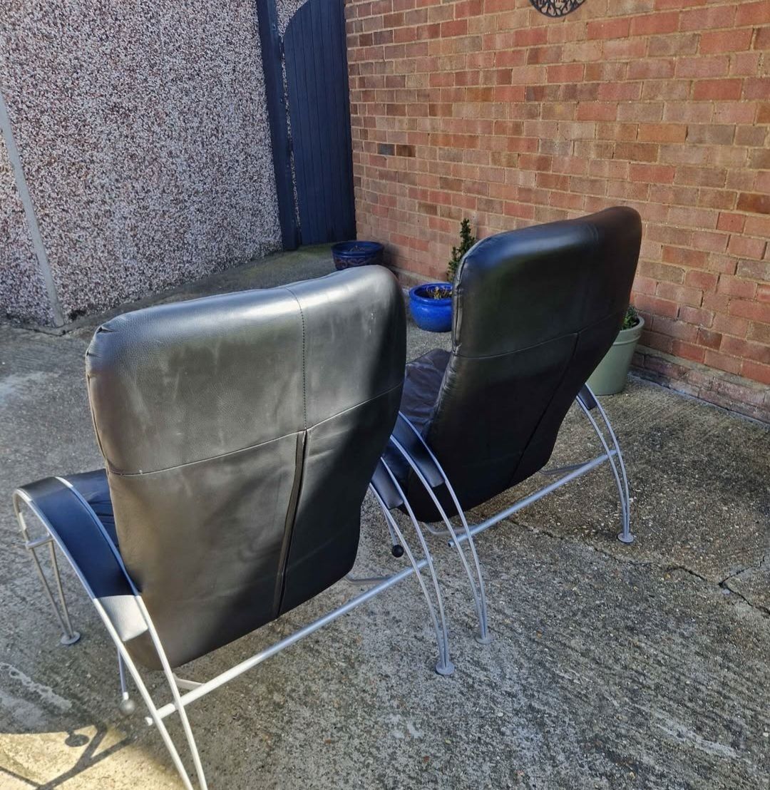 photo furniture Stunning Percival Lafer "Billie" Recliner Armchairs X2