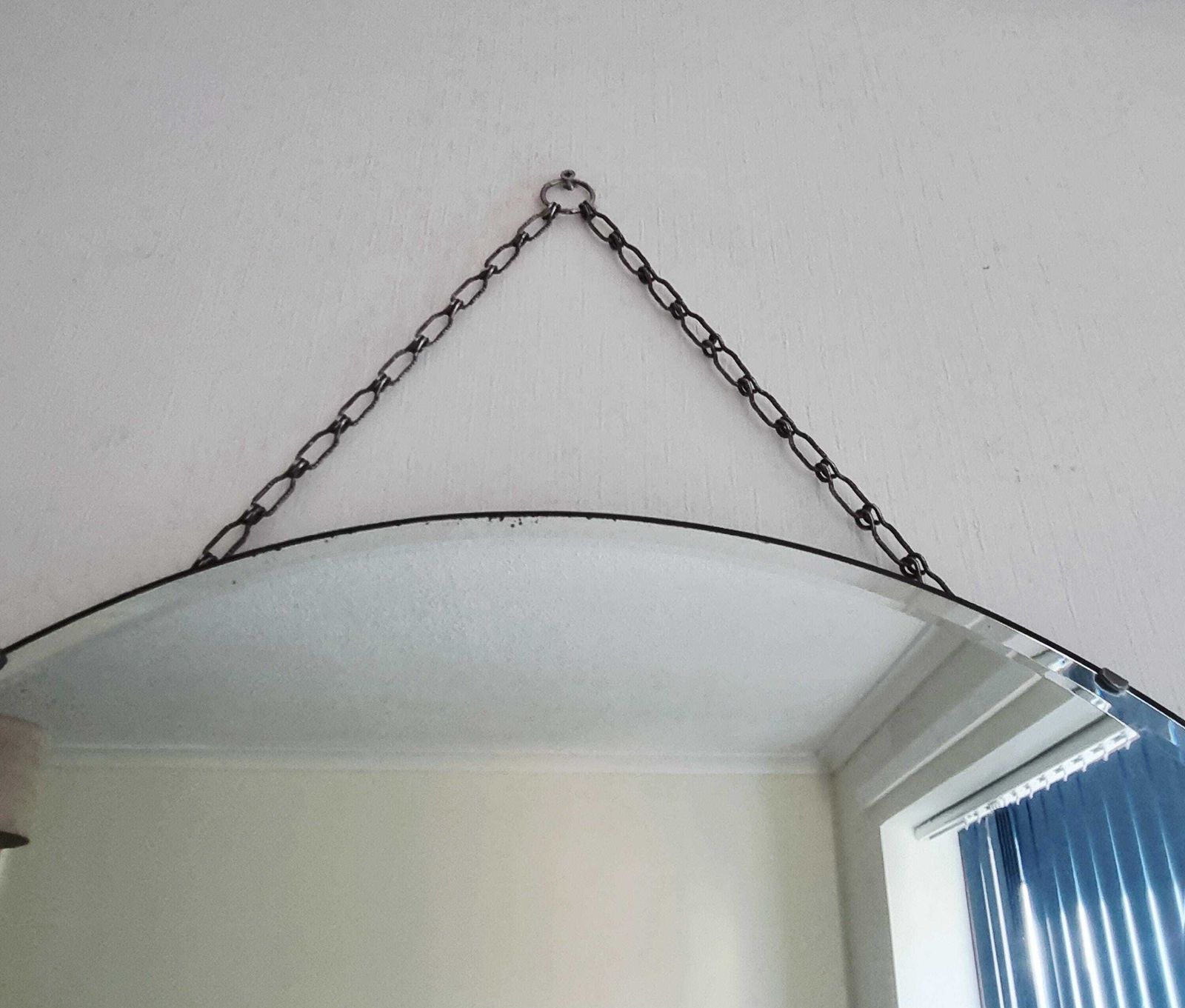 Large Art Deco Mirror: Rose Gold Tinted Panels, Floral Etching, Frameless Hanging Design photo 135.0