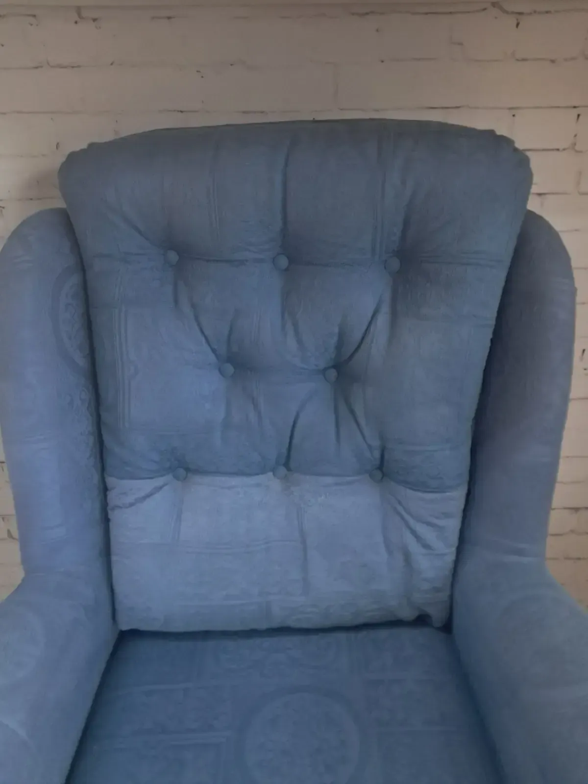 photo vinterior Vintage Wingback Armchair Mid Century Style Lounge Chair Buttoned
