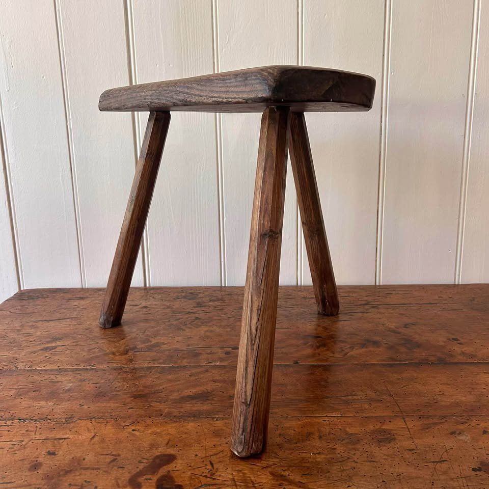 Primitive Three Legged Milking Stool photo furniture