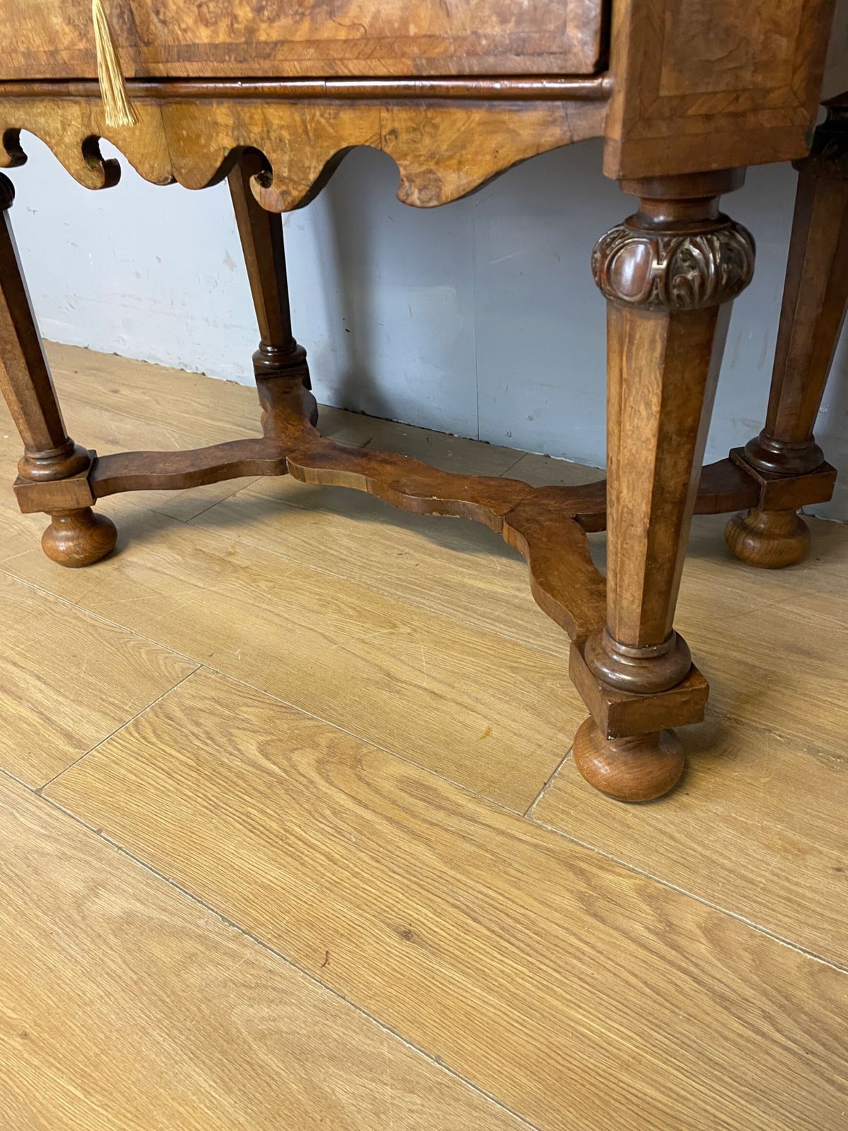 Shoolbred And Co Burr Walnut Carved Lowboy Circa 1890 photo 695.0