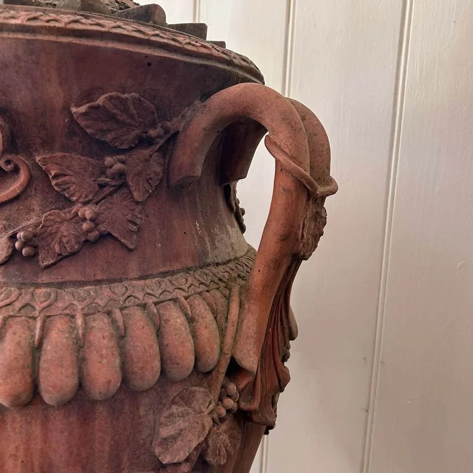 photo for sale Large Pair Of Terracotta Amphora Urns