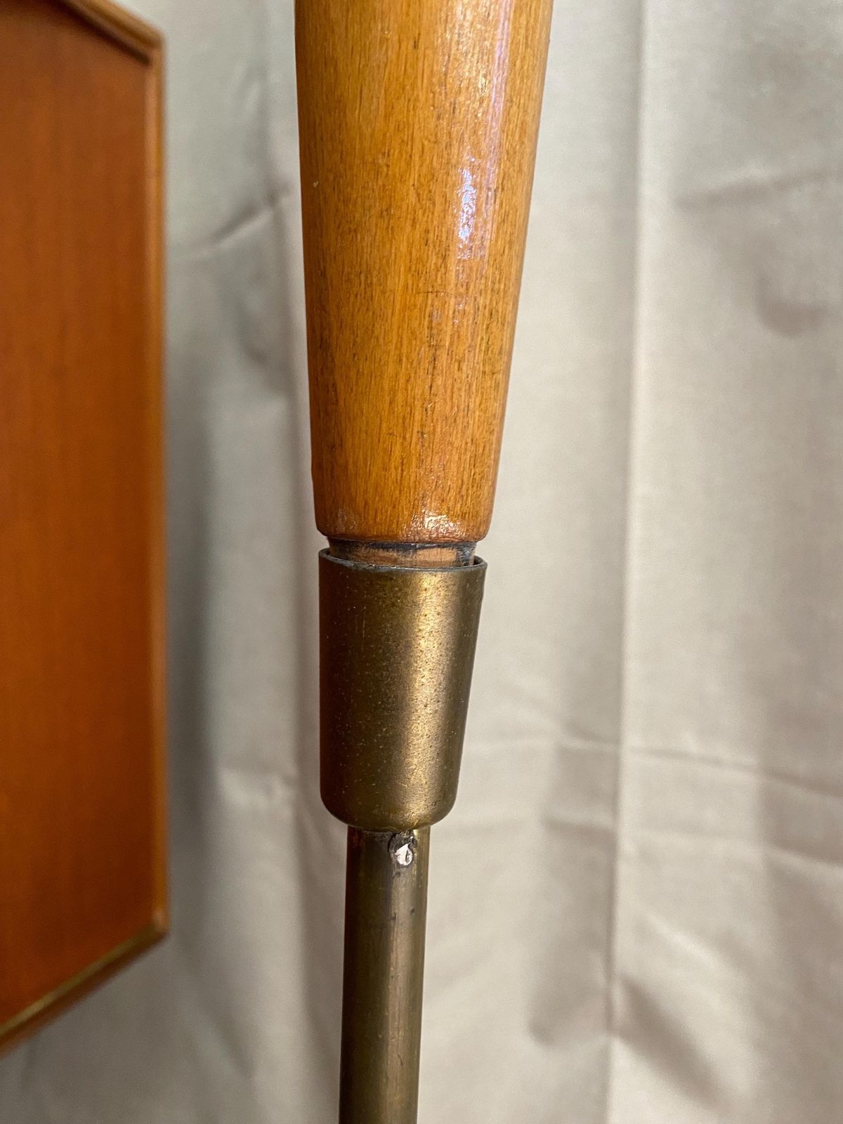 Mid Century Retro 1960s Brass And Teak Floor Lamp photo buy