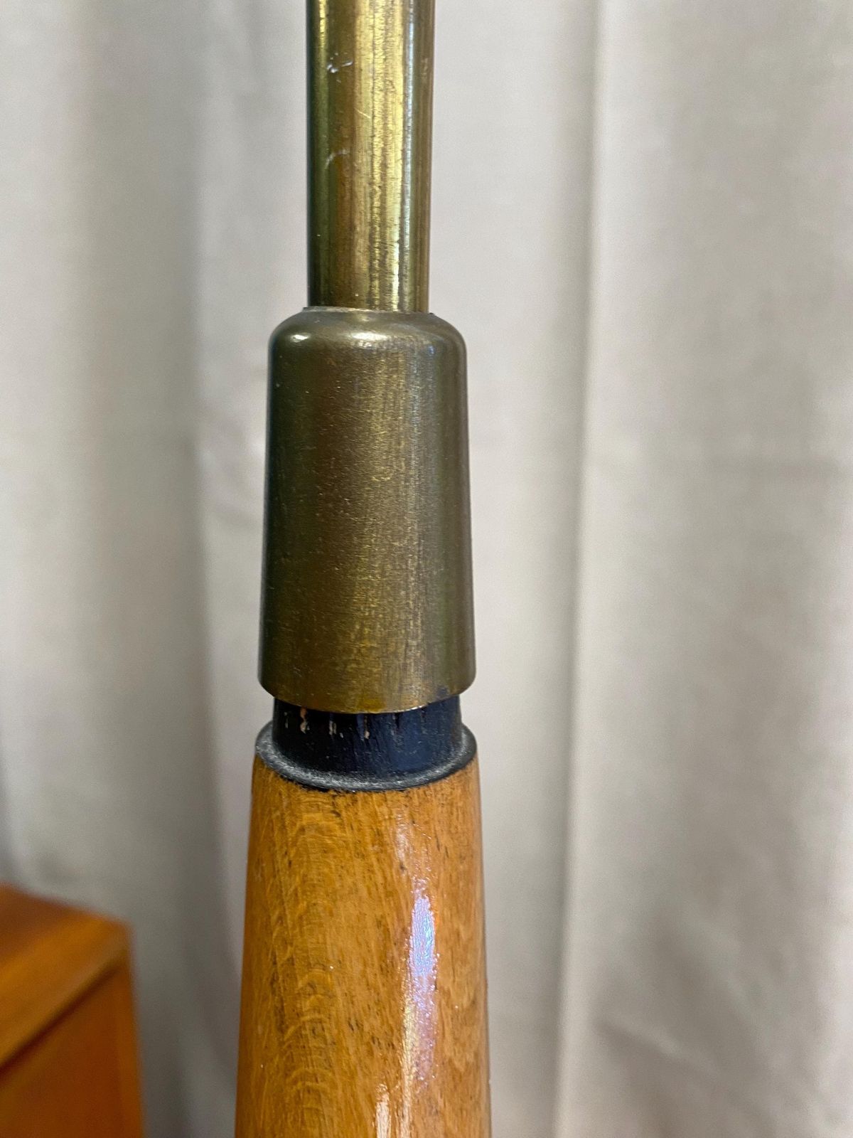Mid Century Retro 1960s Brass And Teak Floor Lamp photo vintage