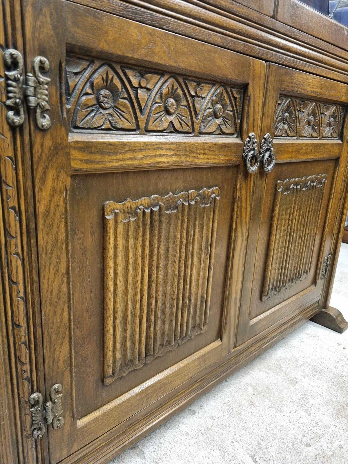 photo furniture Vintage Old Charm Wood Bros Glazed Bookcase / C1960