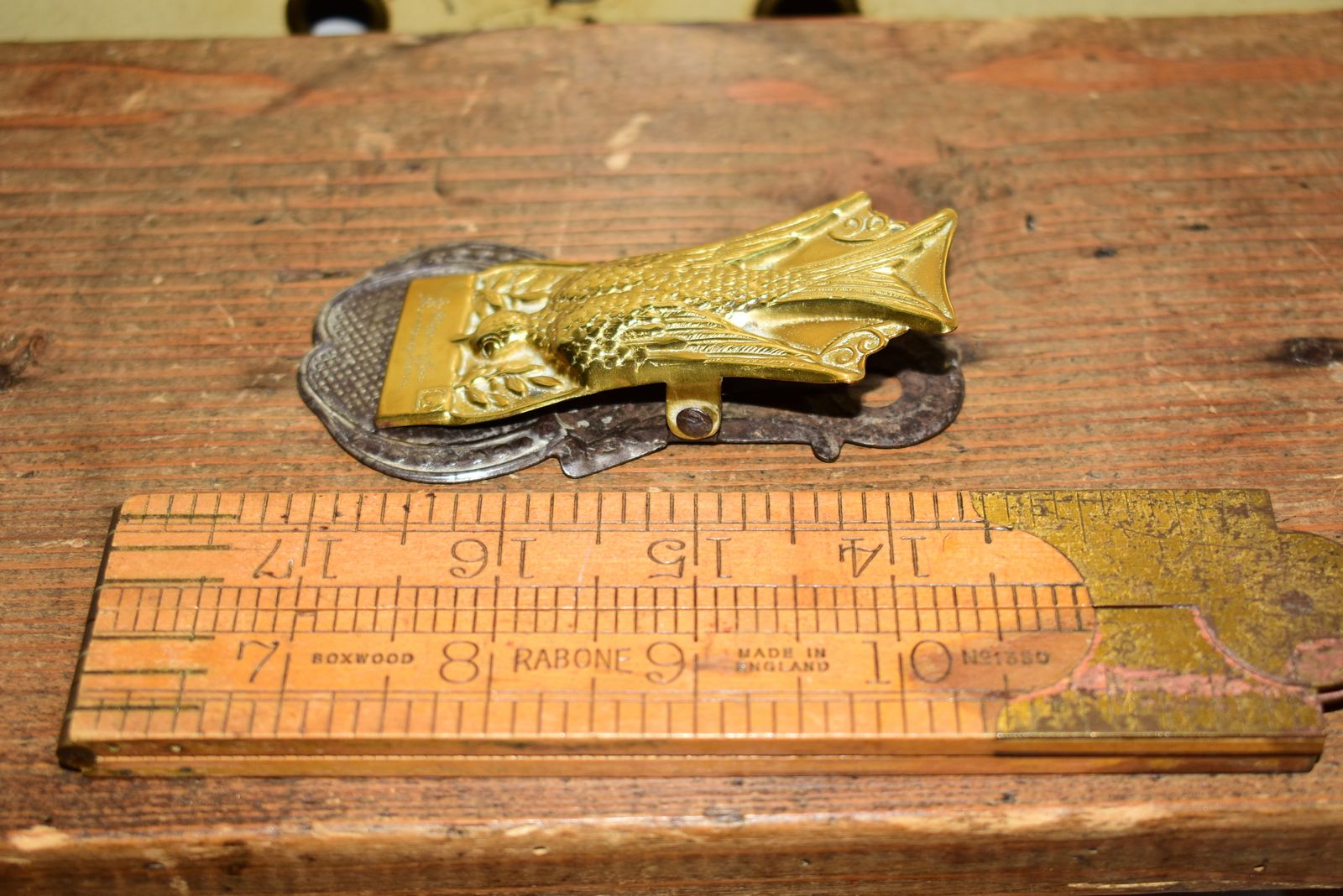 Victorian Brass Clip/Paperweight   Gorgeous Romantic With Decorative Detail Of Bird Delivering Letter M Myers photo furniture