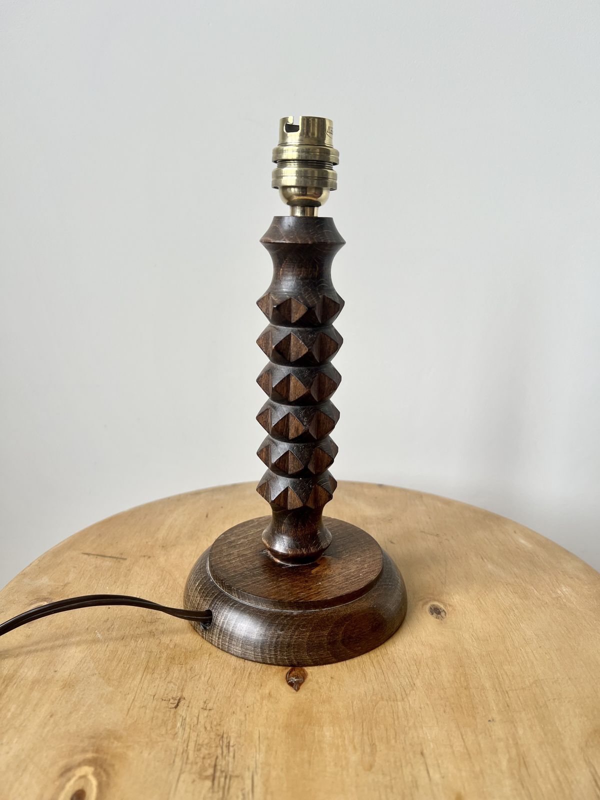 Vintage French Mid Century Turned Wood Table Lamp, Charles Dudouyt, Circa 1930 50 photo vinterior