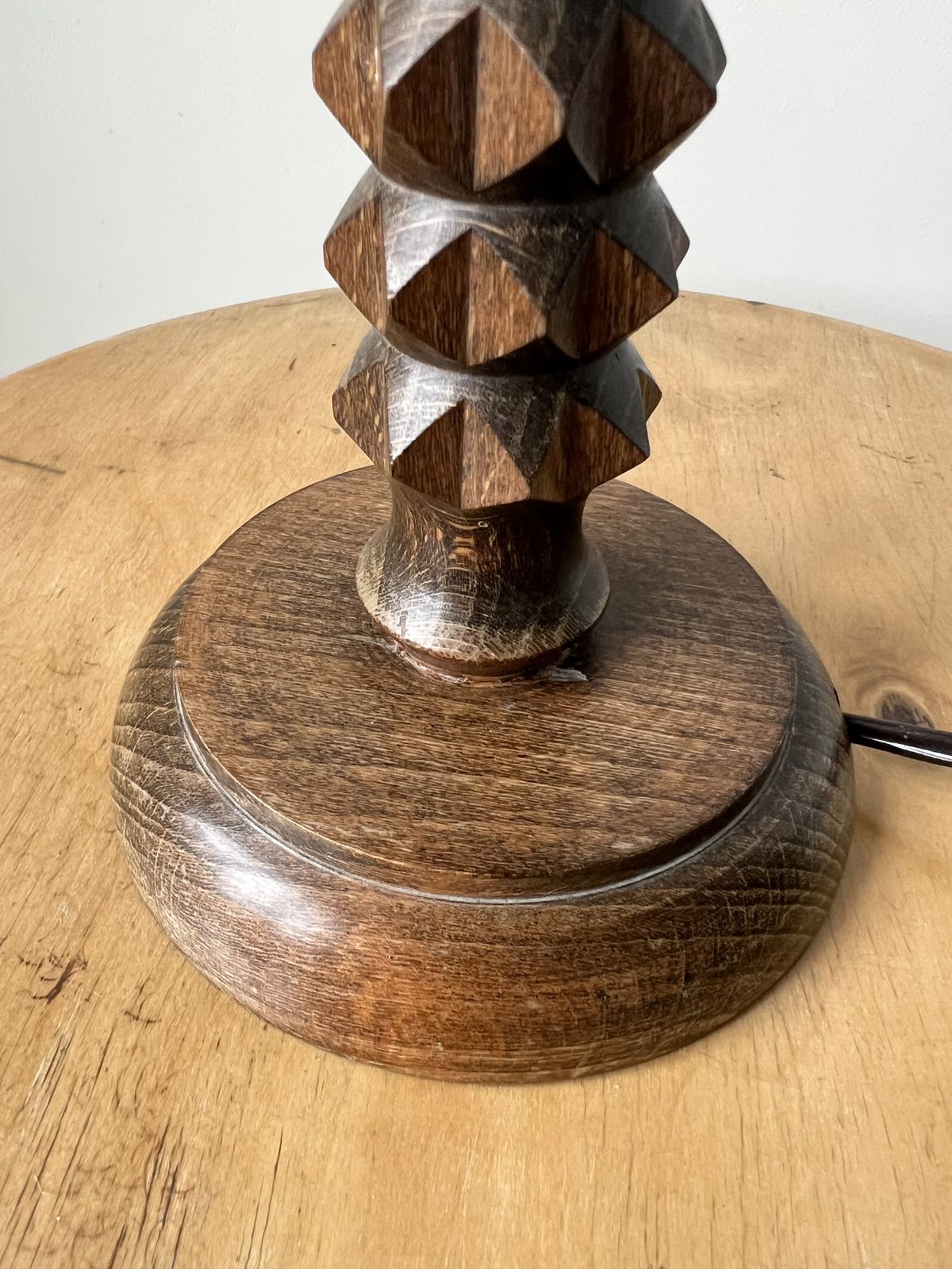 Vintage French Mid Century Turned Wood Table Lamp, Charles Dudouyt, Circa 1930 50 photo vintage