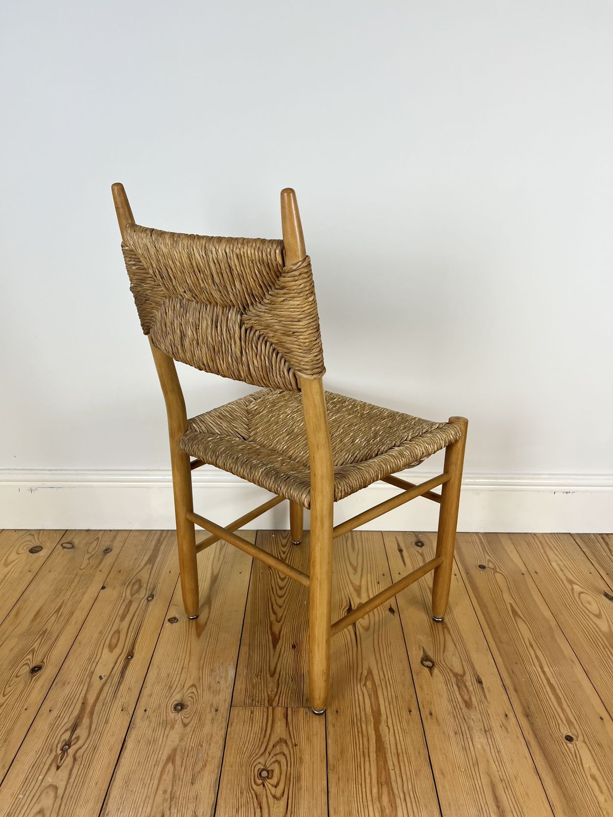 photo furniture Pair Of Vintage Mid Century Rush Dining Chairs, Charlotte Perriand Style, C.1960 70