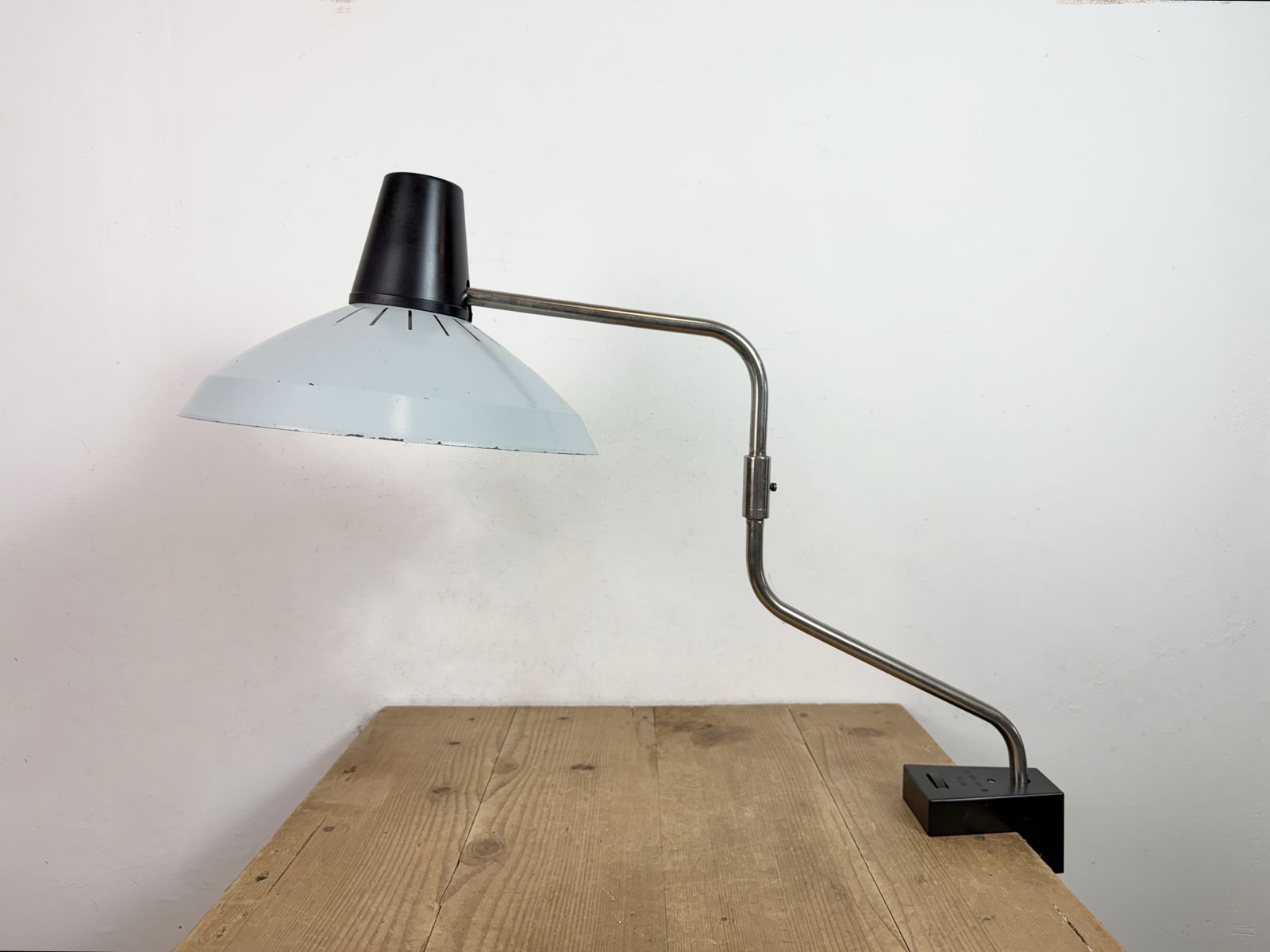 Grey Industrial Factory Office Desk Lamp From Elektrosvit, 1970s photo furniture