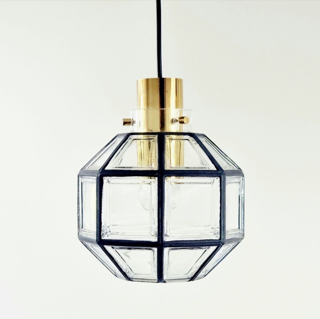 Mid Century Glazen & Messing Hanglamp Van Limburg, Duitsland, Jaren 1960/1970 photo furniture