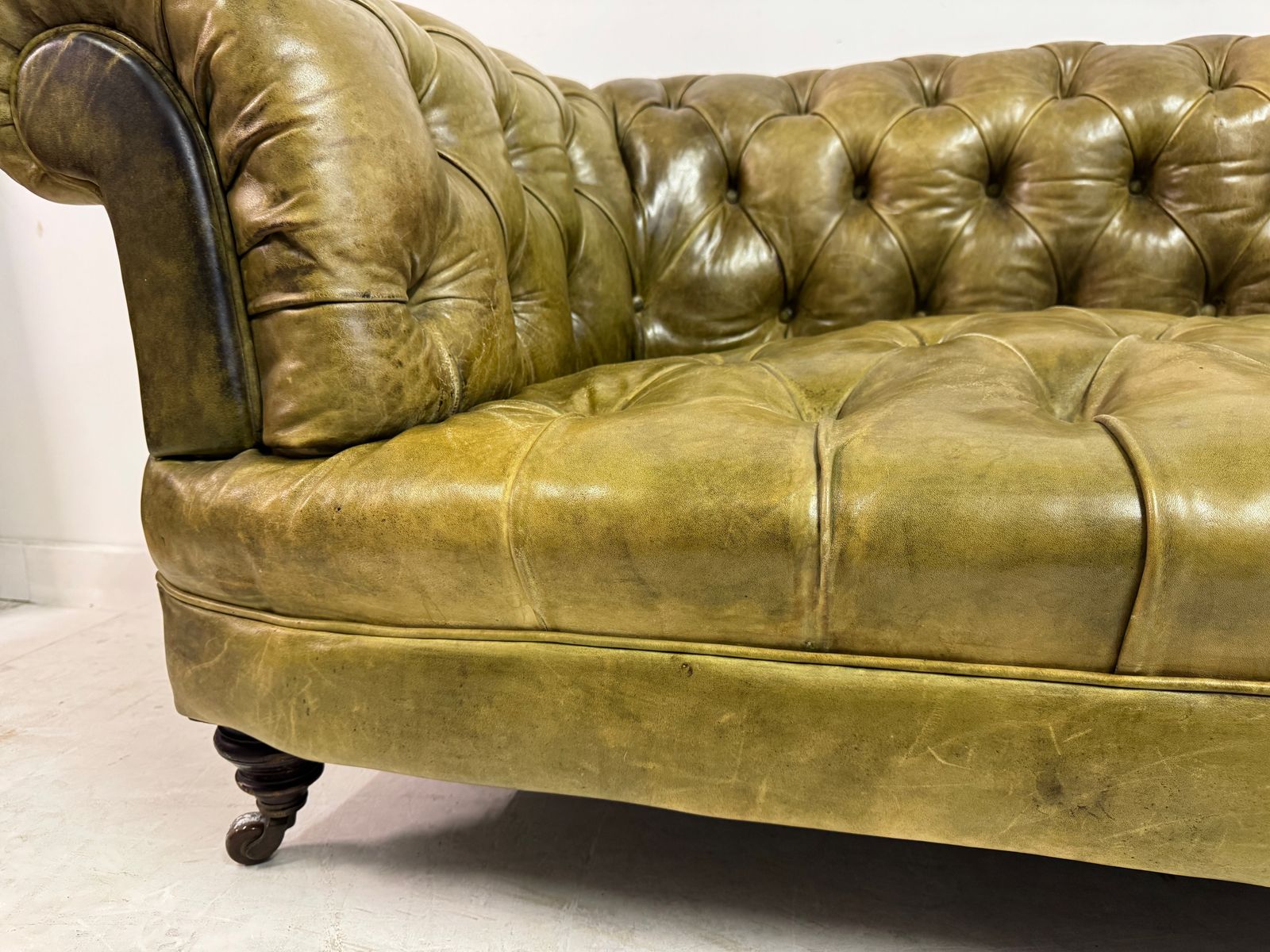 photo for sale 19th Century Chesterfield In Patinated Leather