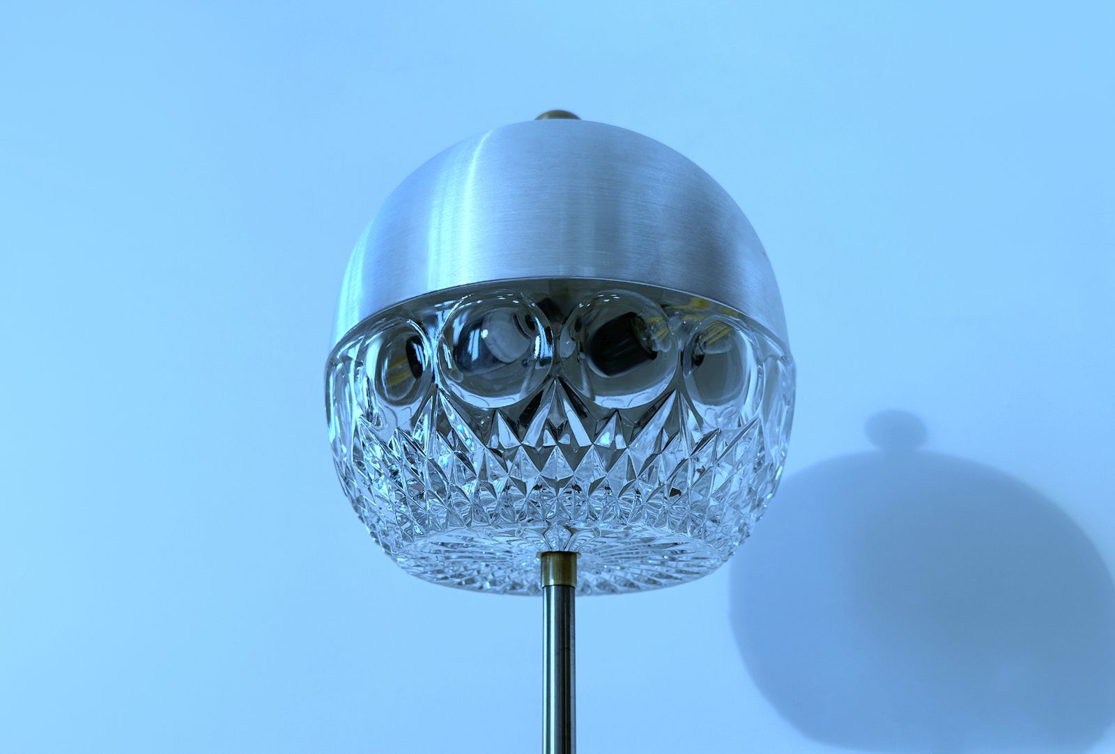 Cristal Art Table Lamp / Crystal, Marble And Brass / Italy '60 photo 650.0