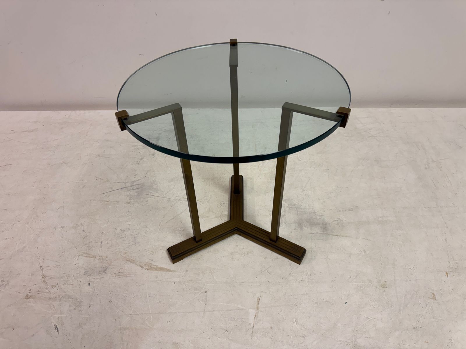 Bronze And Glass Side Table By Peter Ghyczy photo vintage