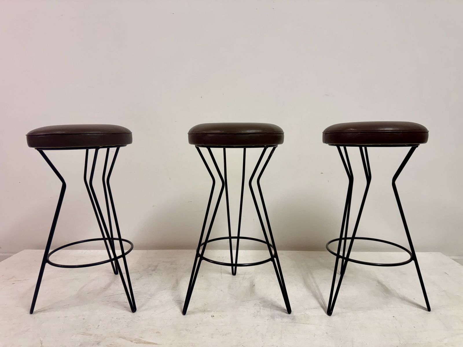 Set Of Three Mid Century Bar Stools photo furniture