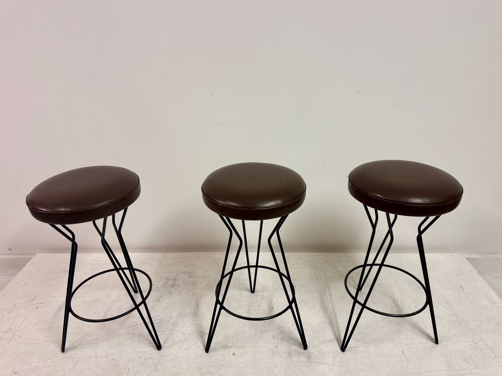 Set Of Three Mid Century Bar Stools photo for sale