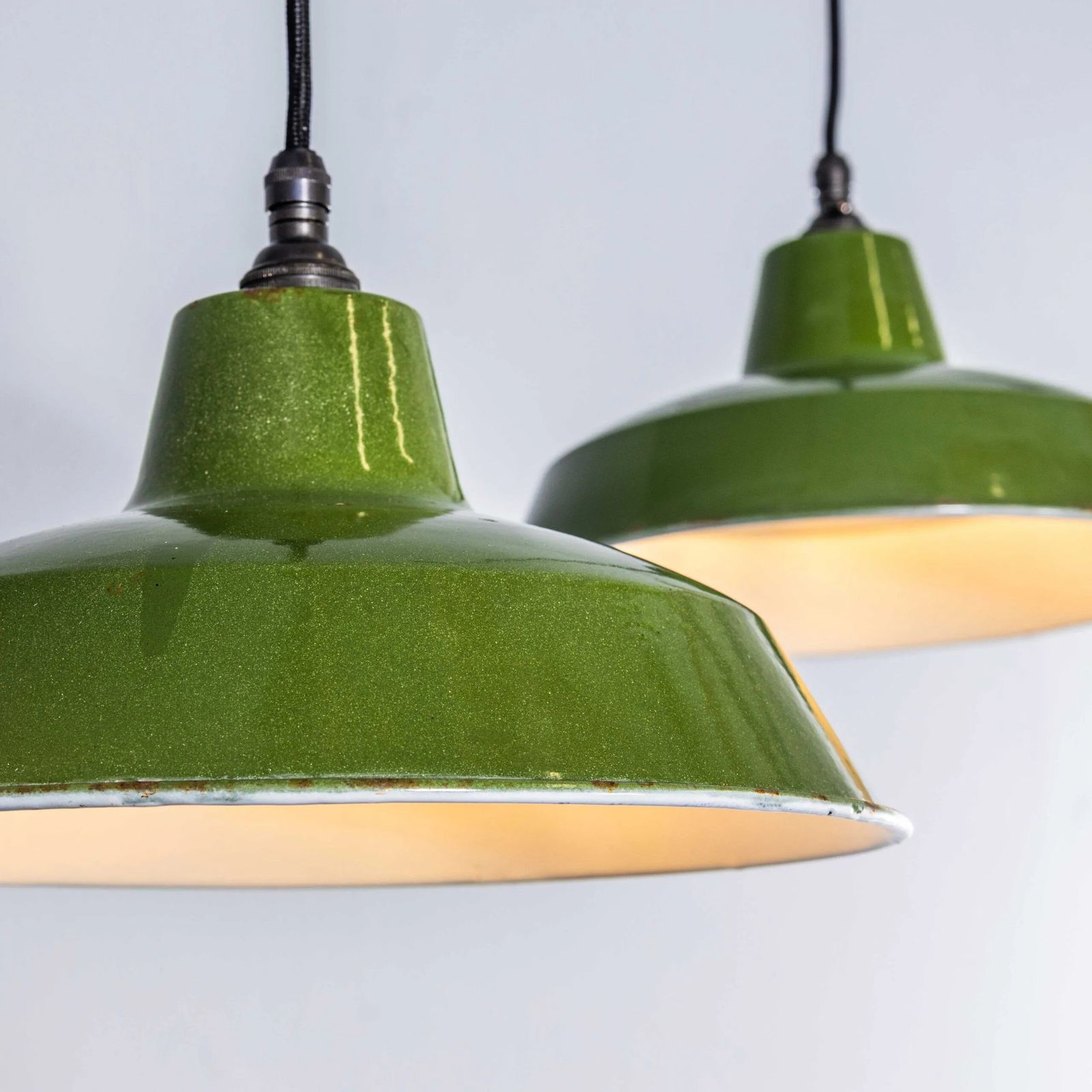 1940’s Classic Green Revo Hanging Lamps – 12 Inch photo Lighting
