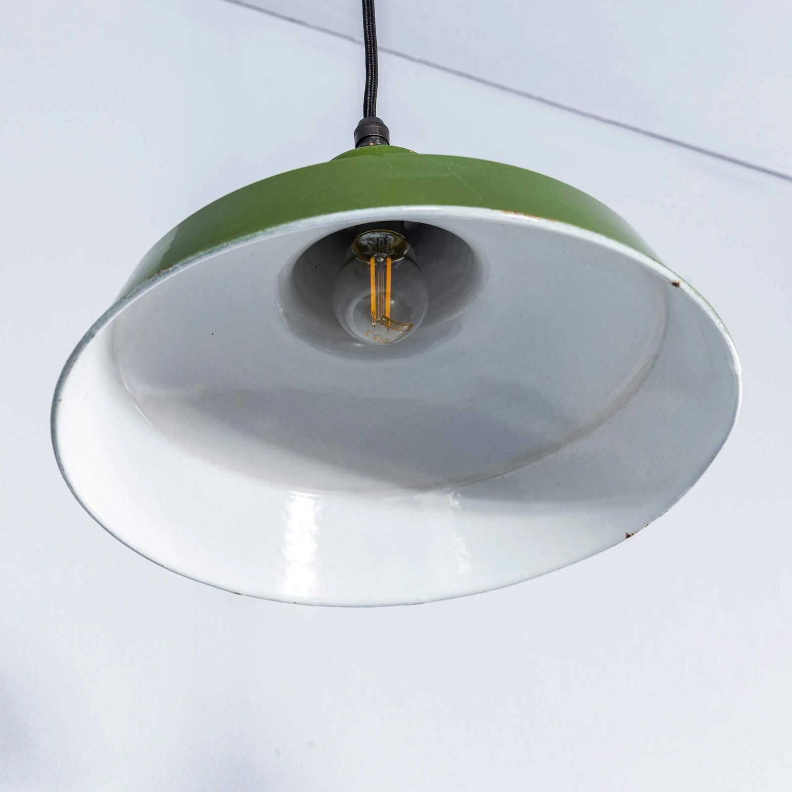 photo furniture 1940’s Classic Green Revo Hanging Lamps – 12 Inch