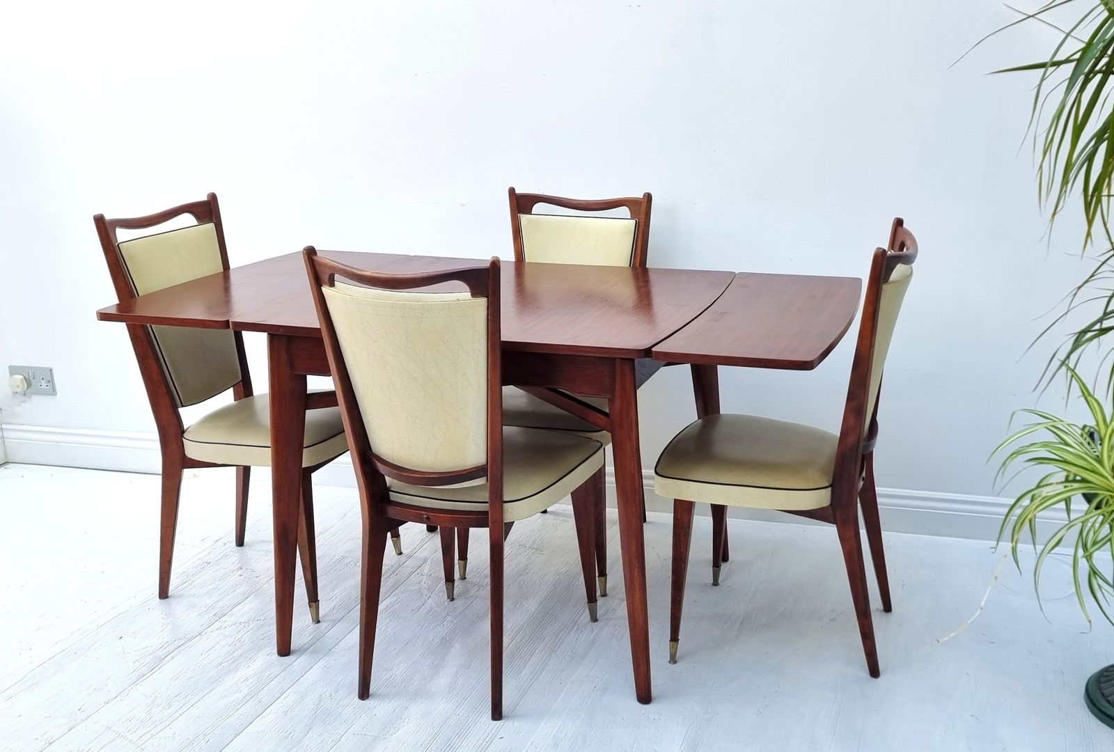 photo vinterior Dining Table And Chairs Set French Art Deco Extending Draw Leaf