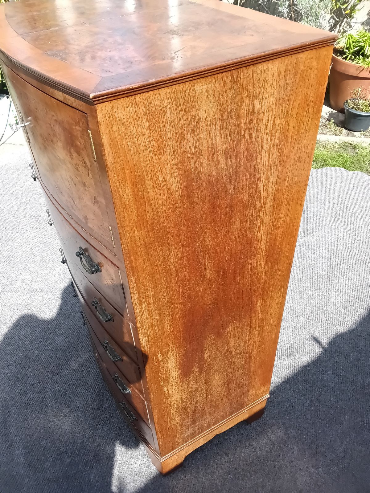 Walnut Chest Of Drawers With Top Cupboard. photo Furniture