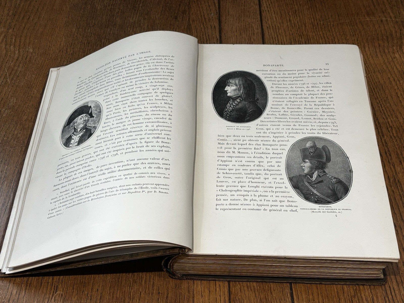 photo vinterior Napoleon. Large Victorian Illustrated Leather Bound Book, Paris 1895