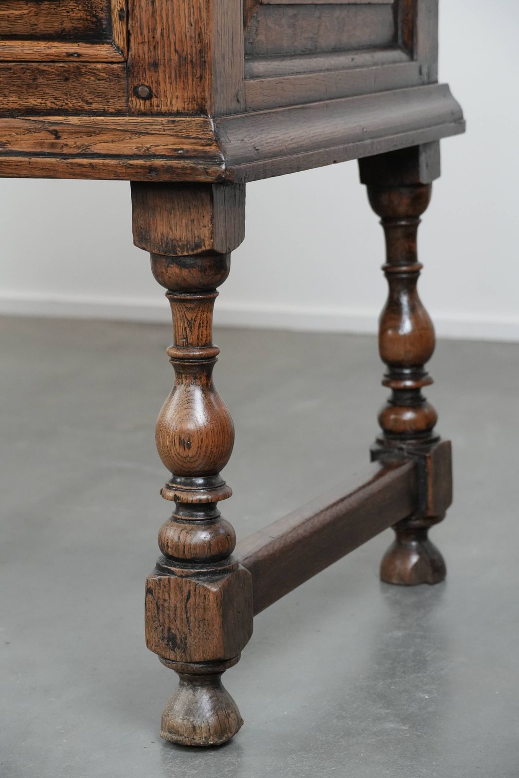 Furniture Very Beautiful And Impressive Antique English Dresser From The Early 18th Century Made Of Oak With Beautiful Elements photo
