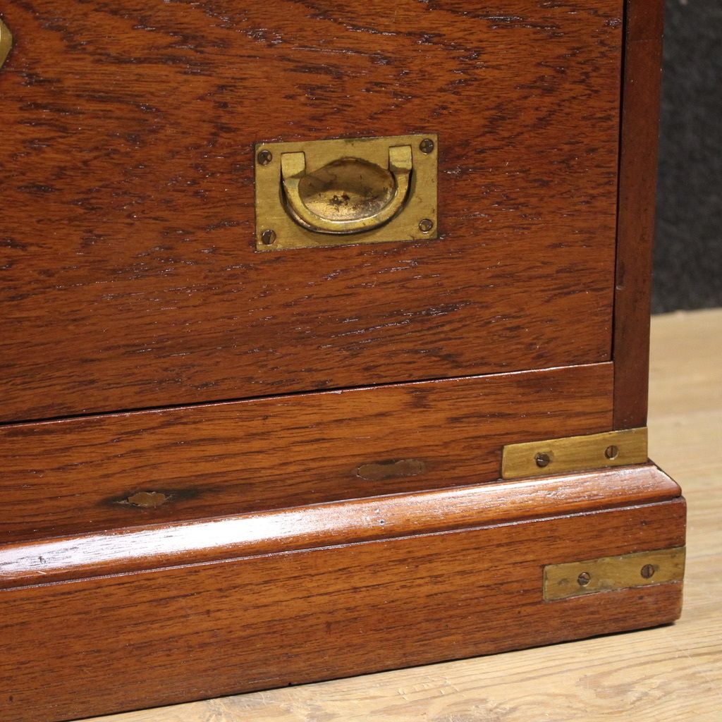 photo for sale Pair Of English Naval Style Bedside Tables From The 20th Century