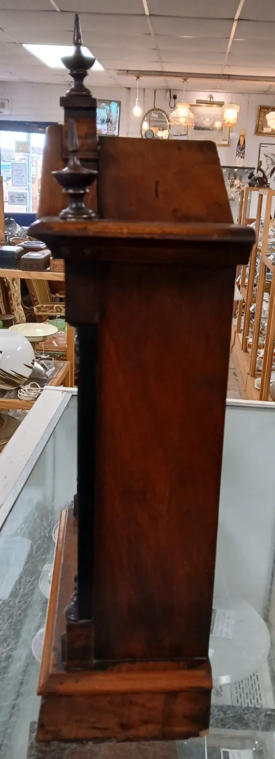 Antique 19th Century American Mahogany Case Gothic Style 8 Day Mantle Clock photo 95.0