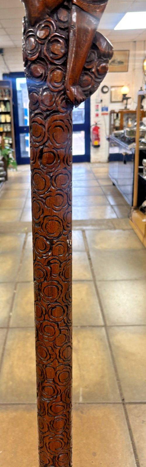 Stunning Early 20th Century Chinese Hand Carved Hardwood Floor Lamp Stand photo 245.0