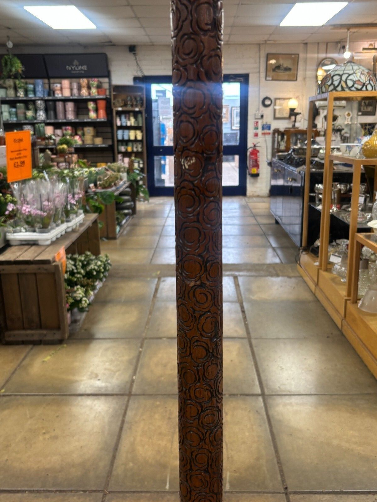 Lighting Stunning Early 20th Century Chinese Hand Carved Hardwood Floor Lamp Stand photo