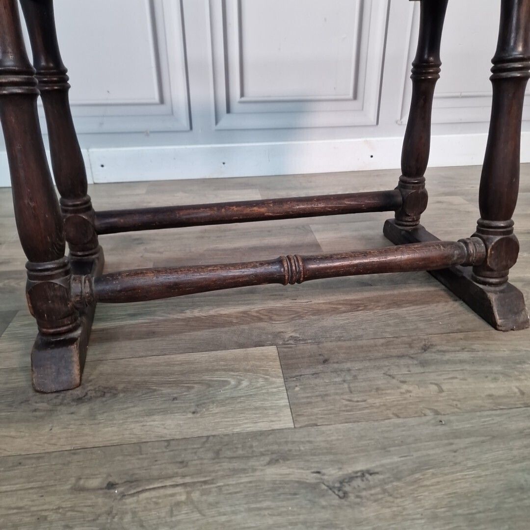 Antique Oak Prayer Table   Turned Wooden Slanted Hall Side   Sloped Joint Stool photo buy