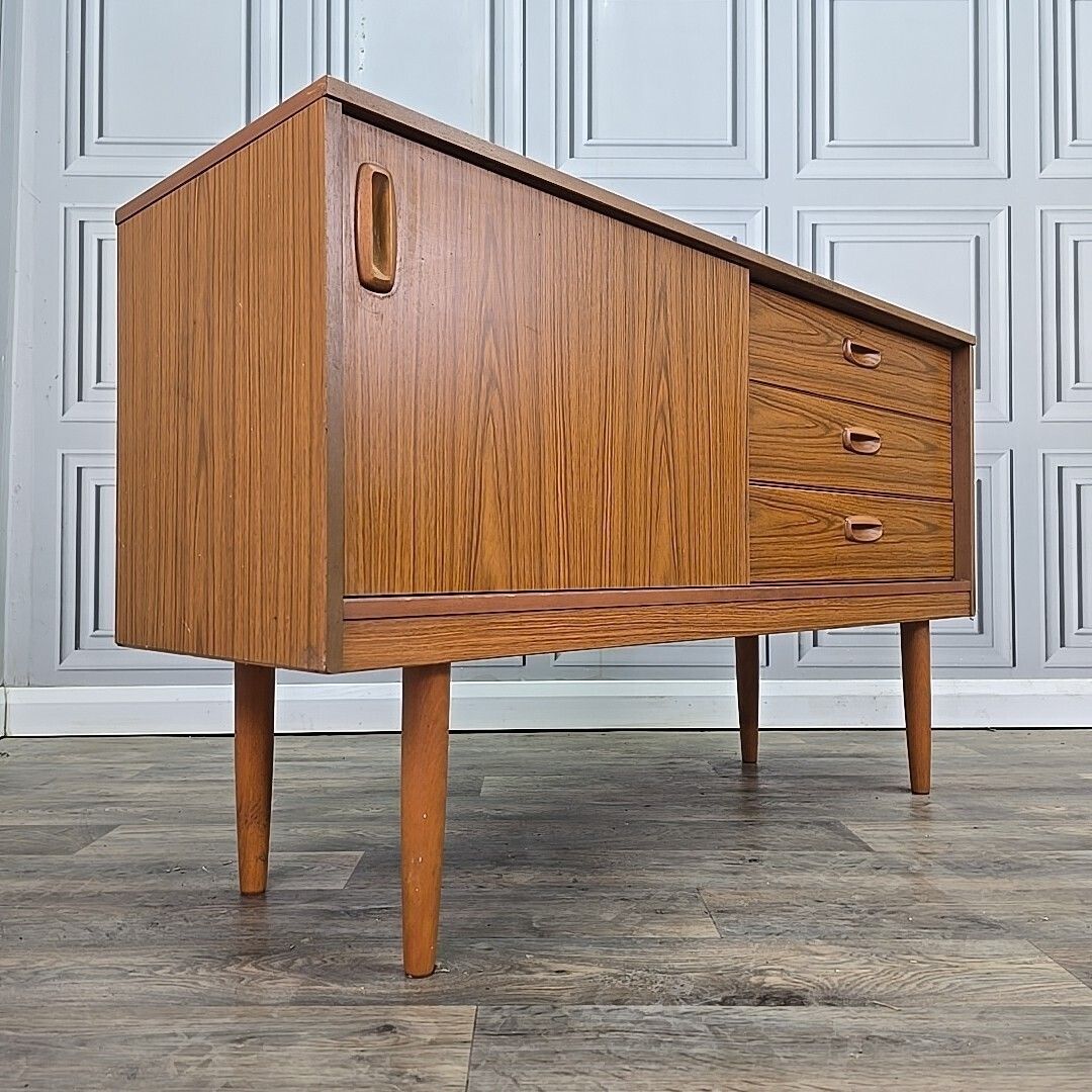 Vintage Schreiber Sideboard   Teak Cabinet Mid Century Buffet Storage Retro Tv