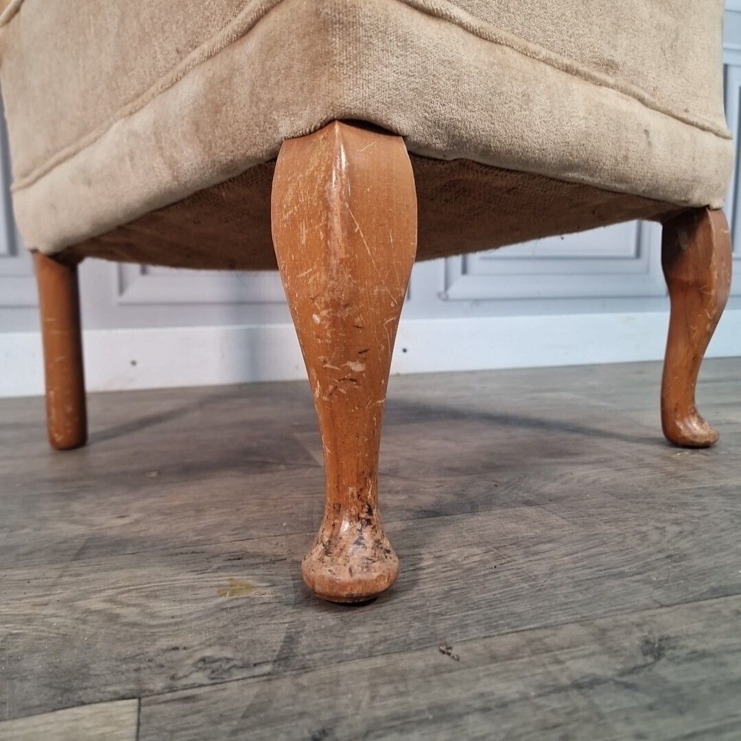 Vintage Fabric Cocktail Chair Bedroom Dressing Table Nursing Seat Retro Upcycle photo for sale