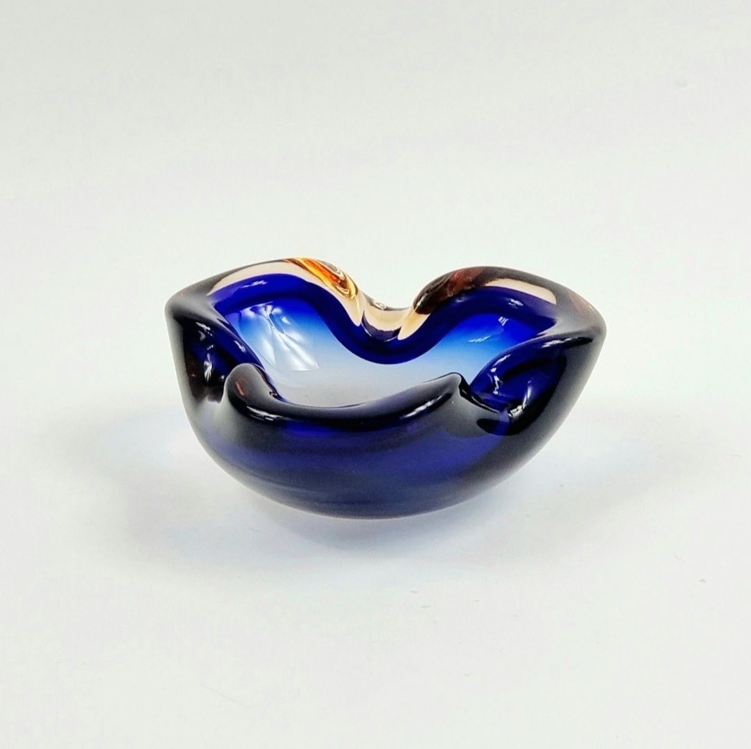 Mid Century Blue Murano Glass Bowl/Catchall By Flavio Poli For Seguso, Italy, 1960s photo furniture